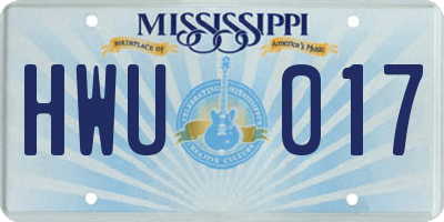 MS license plate HWU017