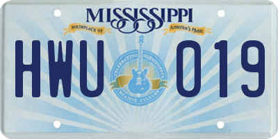 MS license plate HWU019