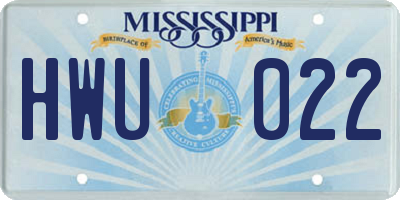 MS license plate HWU022