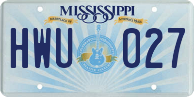 MS license plate HWU027