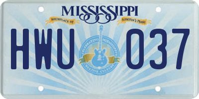 MS license plate HWU037