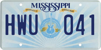 MS license plate HWU041