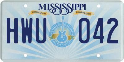 MS license plate HWU042