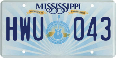 MS license plate HWU043