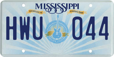 MS license plate HWU044