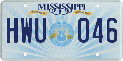 MS license plate HWU046