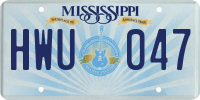MS license plate HWU047