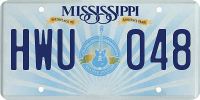 MS license plate HWU048