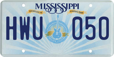 MS license plate HWU050