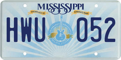 MS license plate HWU052