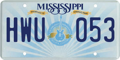 MS license plate HWU053