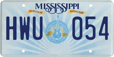 MS license plate HWU054