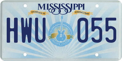 MS license plate HWU055