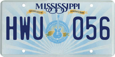 MS license plate HWU056