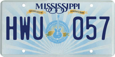 MS license plate HWU057