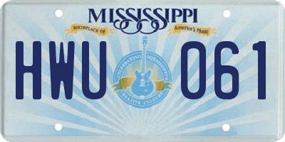 MS license plate HWU061