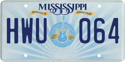 MS license plate HWU064