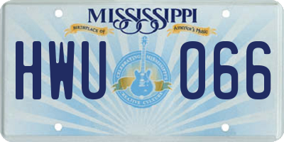 MS license plate HWU066