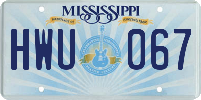 MS license plate HWU067