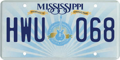 MS license plate HWU068