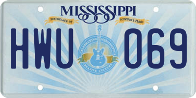 MS license plate HWU069