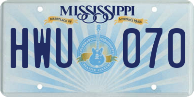 MS license plate HWU070