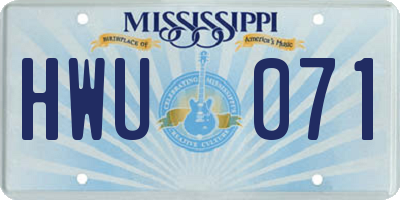 MS license plate HWU071