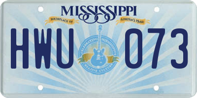 MS license plate HWU073
