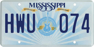 MS license plate HWU074