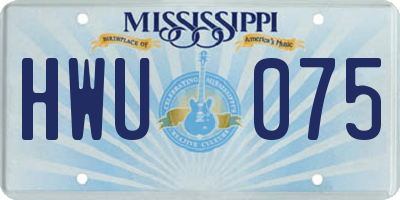 MS license plate HWU075