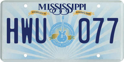 MS license plate HWU077