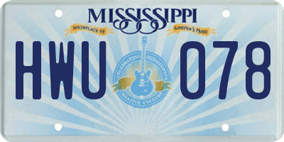 MS license plate HWU078