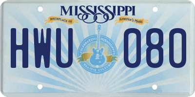 MS license plate HWU080