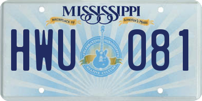 MS license plate HWU081