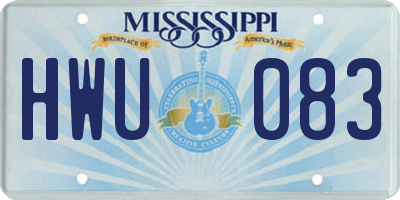 MS license plate HWU083