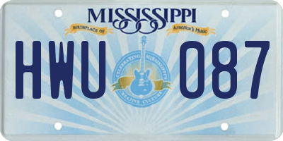 MS license plate HWU087