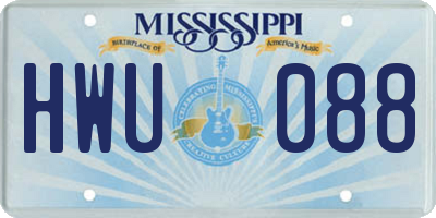 MS license plate HWU088