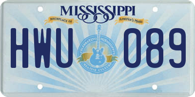 MS license plate HWU089