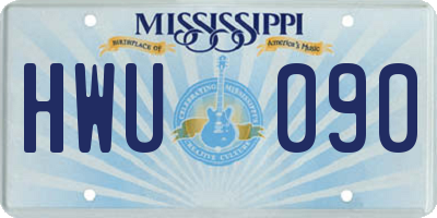 MS license plate HWU090