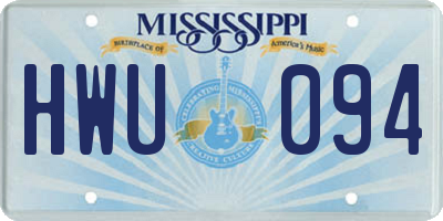 MS license plate HWU094