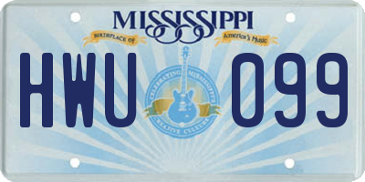 MS license plate HWU099