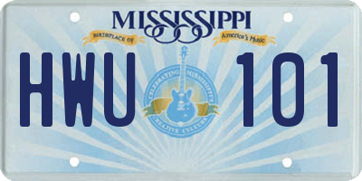 MS license plate HWU101