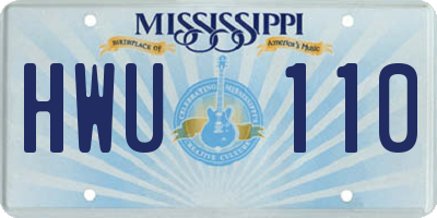 MS license plate HWU110