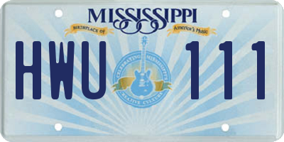 MS license plate HWU111