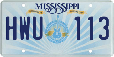 MS license plate HWU113