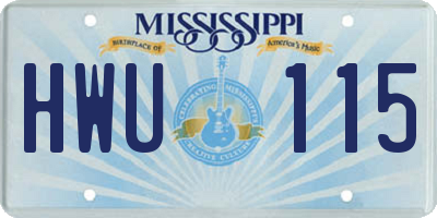 MS license plate HWU115