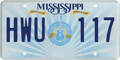 MS license plate HWU117