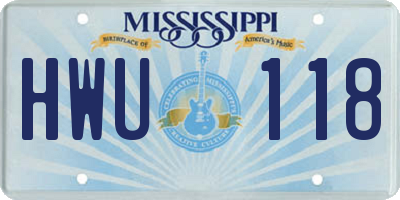 MS license plate HWU118