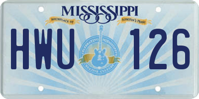 MS license plate HWU126