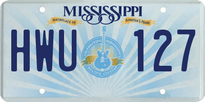 MS license plate HWU127